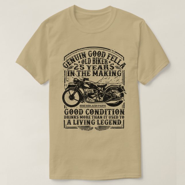 Camiseta Funny Motor clásico de 25 años de edad Biker Retro (Diseño del anverso)