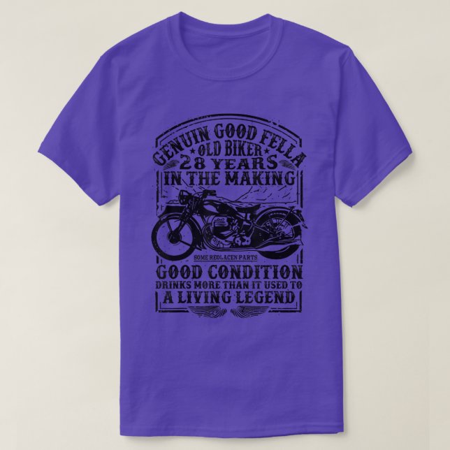 Camiseta Funny Motor clásico de 28 años de edad Biker Retro (Diseño del anverso)
