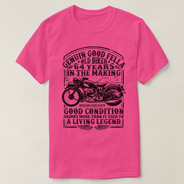 Camiseta Funny Motor clásico de 64 años de edad Biker Retro (Diseño del anverso)