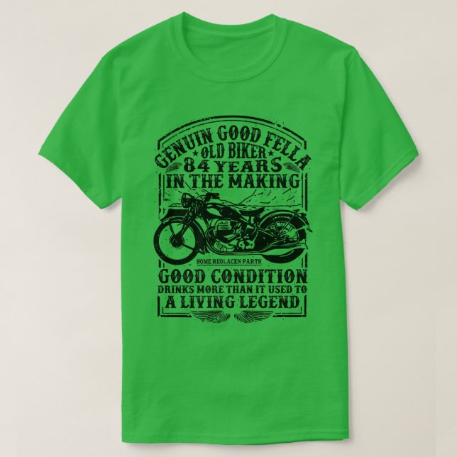 Camiseta Funny Motor clásico de 84 años de edad Biker Retro (Diseño del anverso)