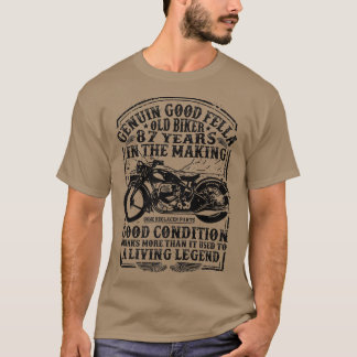 Camiseta Funny Motor clásico de 87 años de edad Biker Retro