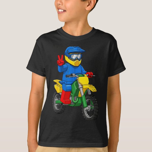 Camiseta Funny Motorbike Builder Boys Block Building Toys D (Anverso)