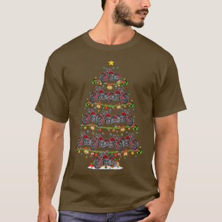 Camiseta Funny Motorbike Xmas Iluminando Santa Motorbike Ch