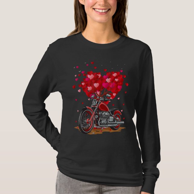 Camiseta Funny Motorcycle Lover Heart Shape Motorcycle Vale (Anverso)