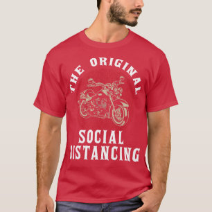 Camiseta Funny Motorcycle Original Social Distance