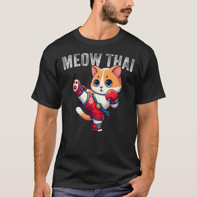 Camiseta Funny Muay Thai Cat Meow Thai Boxing Martial Art K (Anverso)