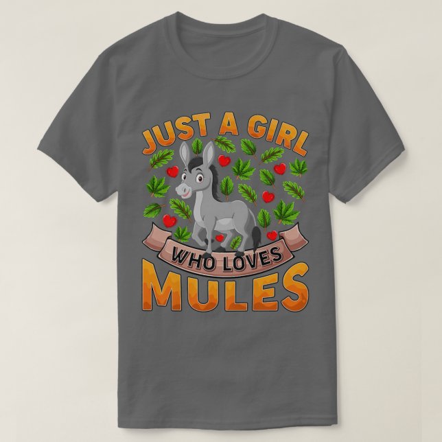 Camiseta Funny Mule Animal Lover Just A Girl Who Loves Mule (Diseño del anverso)