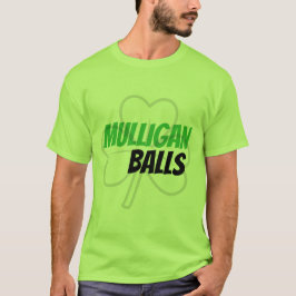 Camiseta Funny Mulligan Balls Green Irish Clover Golf