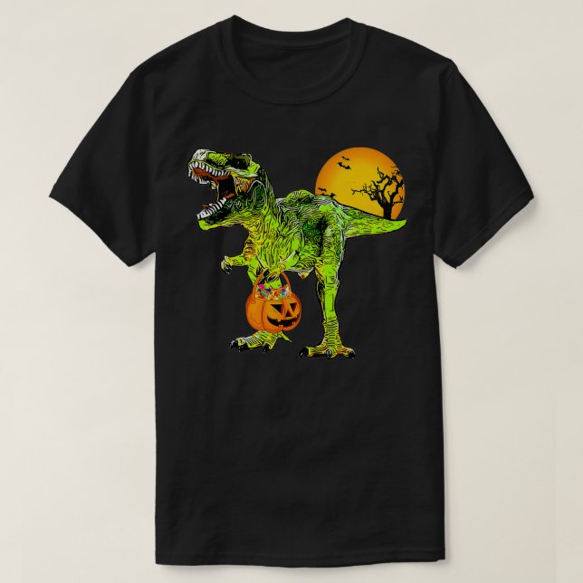 Camiseta Funny Mummy Dinosaur TRe Halloween Gift Kids Boys  (Diseño del anverso)