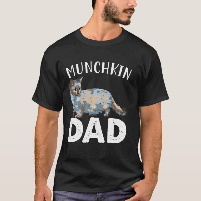 Camiseta Funny Munchkin Papa Cuse Love Cats Hombres Día del (Anverso)