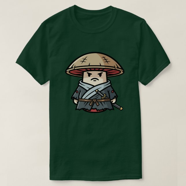 Camiseta Funny Mushroom Ronin Wandering Samurai Illustratio (Diseño del anverso)