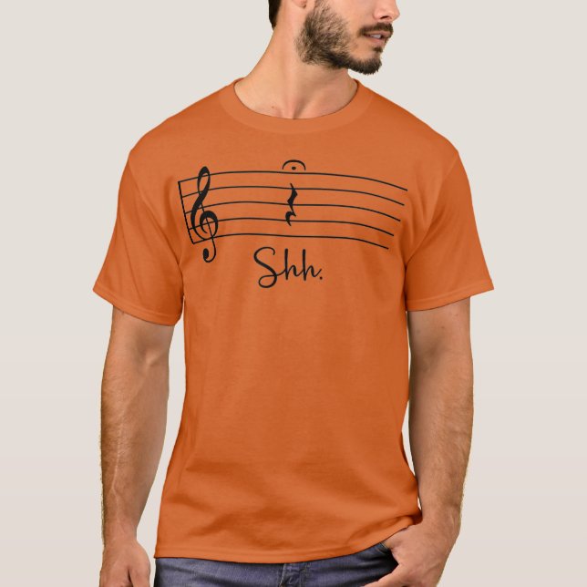 Camiseta Funny Music Notes Shh Quarter Fermata Teacher (Anverso)