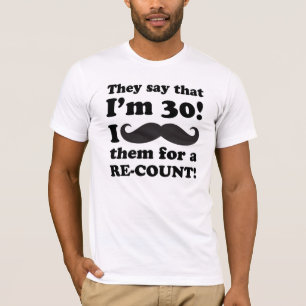 Camiseta Funny Mustache 30 años