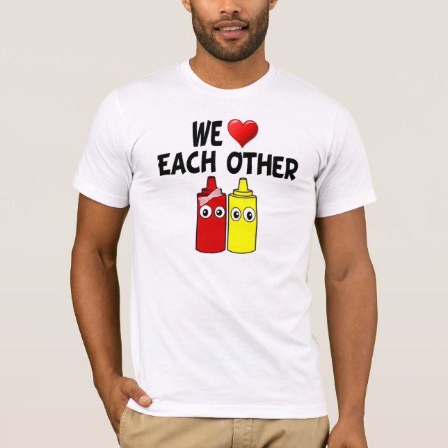 Camiseta Funny Mustard Ketchup Pareja (Anverso)
