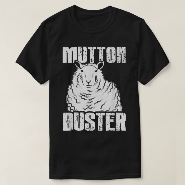 Camiseta Funny Mutton Buster Sheep Rodeo Humor Design (Diseño del anverso)