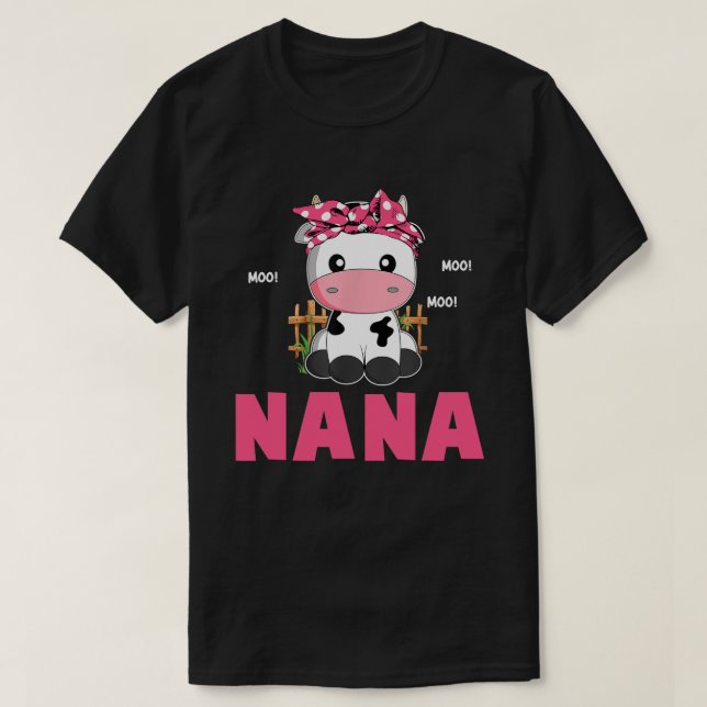Camiseta Funny Nana Cow Cute Cow Farmer Cumpleaños Matanza  (Diseño del anverso)