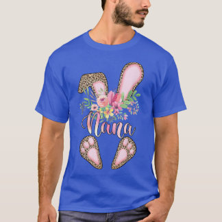 Camiseta Funny Nana Leopard Rabbit Bunny Family Happy Easte