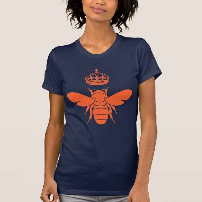 Camiseta Funny Naranja  Queen Bee Personalizado de logotipo (Anverso)