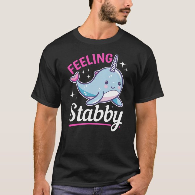 Camiseta Funny Narwhal Animal Feeling Stabby (Anverso)