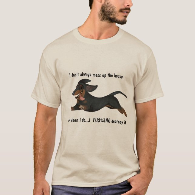 Camiseta Funny Naughty Dachshund Tee Shirt (Anverso)