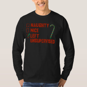 Camiseta Funny Navidades Aparentan Que Naughty Nice Dejó Un