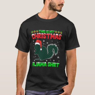 Camiseta Funny Navidades Buffalo Plaid Squirrel Pajama Sant