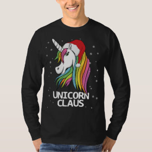 Camiseta Funny Navidades burdos Unicorn Claus Santa