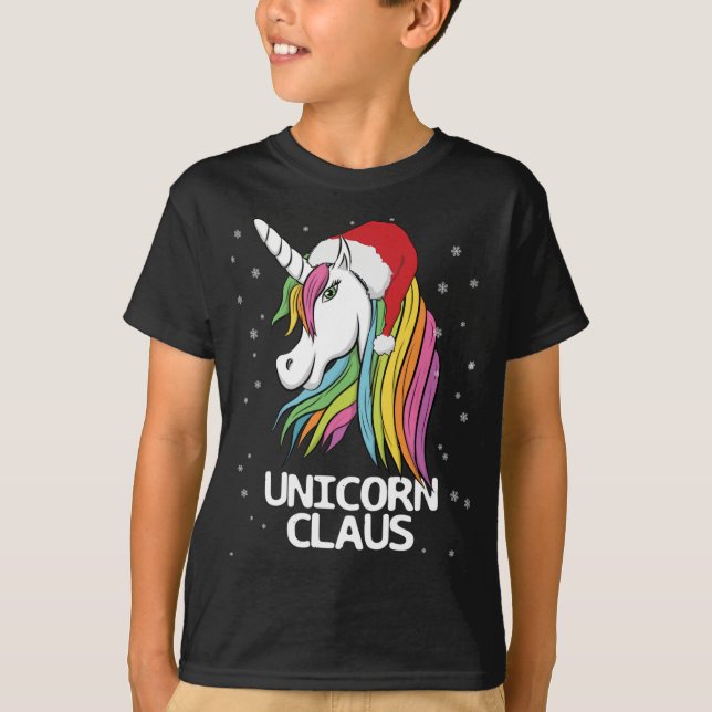 Camiseta Funny Navidades burdos Unicorn Claus Santa (Anverso)