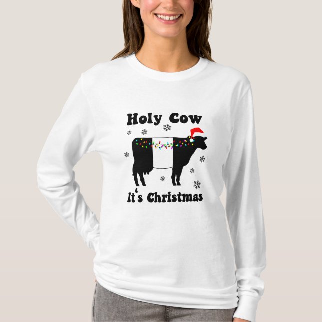 Camiseta Funny Navidades Cow Beltie Beltie Galloway Gift T- (Anverso)