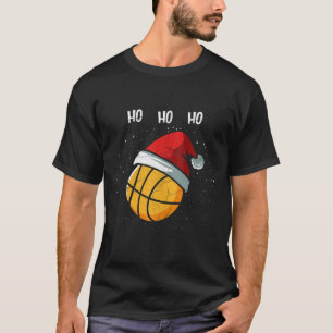 Camiseta Funny Navidades de baloncesto Santa Hat Basketball