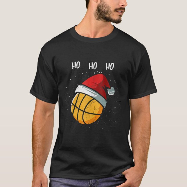 Camiseta Funny Navidades de baloncesto Santa Hat Basketball (Anverso)