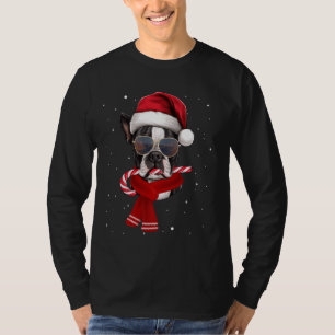 Camiseta Funny Navidades de Boston Terrier Regalos de Santa