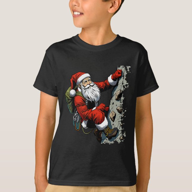 Camiseta Funny Navidades de escalada en Santa Rock Xmas Bou (Anverso)