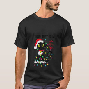 Camiseta Funny Navidades de gato negro tu presente está en 