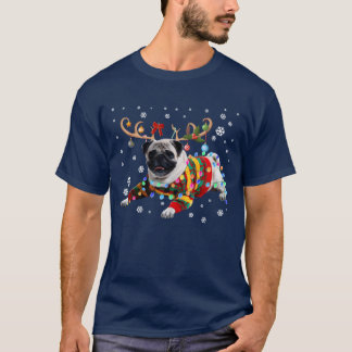 Camiseta Funny Navidades de perro de pug Rein Navidades chi