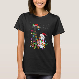 Camiseta Funny Navidades de Perro Doberman Tee Snowman Xmas