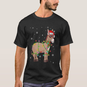 Camiseta Funny Navidades de Santa Donkey alumbran a Donkey