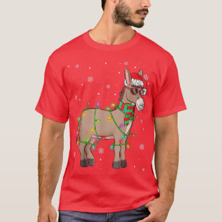 Camiseta Funny Navidades de Santa Donkey alumbran a Donkey 