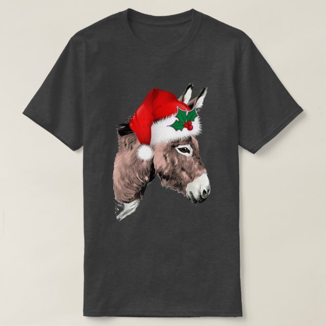 Camiseta Funny Navidades de Santa Donkey navidad  (Diseño del anverso)