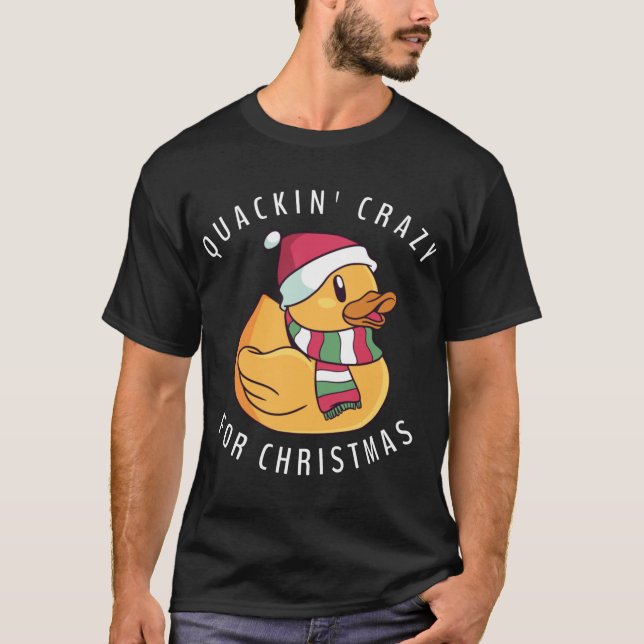 Camiseta Funny Navidades de Santa Hat Rubber Duck Pun (Anverso)