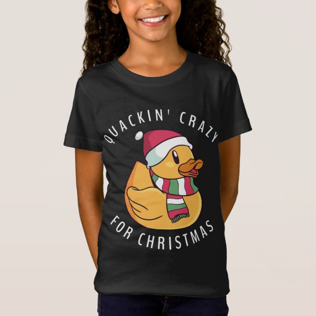 Camiseta Funny Navidades de Santa Hat Rubber Duck Pun (Anverso)