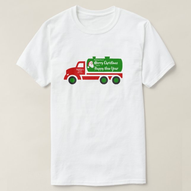 Camiseta Funny Navidades de Santa Septic Camionero Tu Salud (Diseño del anverso)