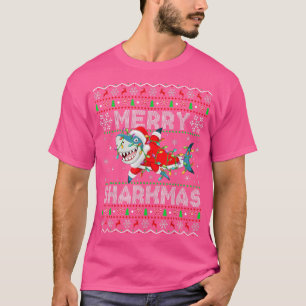 Camiseta Funny Navidades de Santa Shark alumbran a Ugly Mer