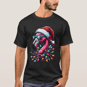 Camiseta Funny Navidades del flamenco rosado tropical en ju
