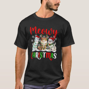 Camiseta Funny Navidades Gato Familia Pajamas Meowy