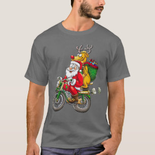 Camiseta Funny Navidades Montaña Bike Santa Claus Biking