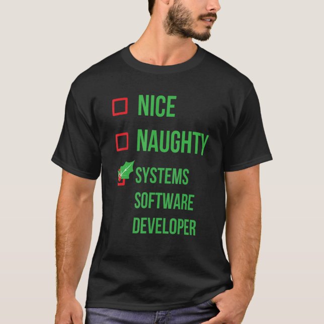 Camiseta Funny Navidades Pajama, desarrollador de software  (Anverso)