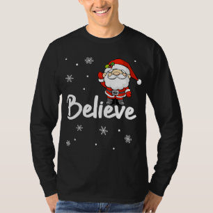 Camiseta Funny Navidades Santa Believe
