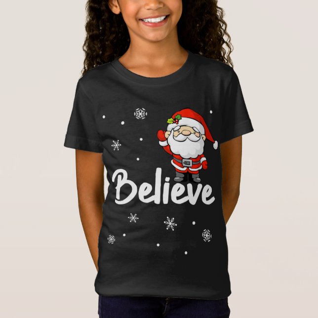 Camiseta Funny Navidades Santa Believe (Anverso)