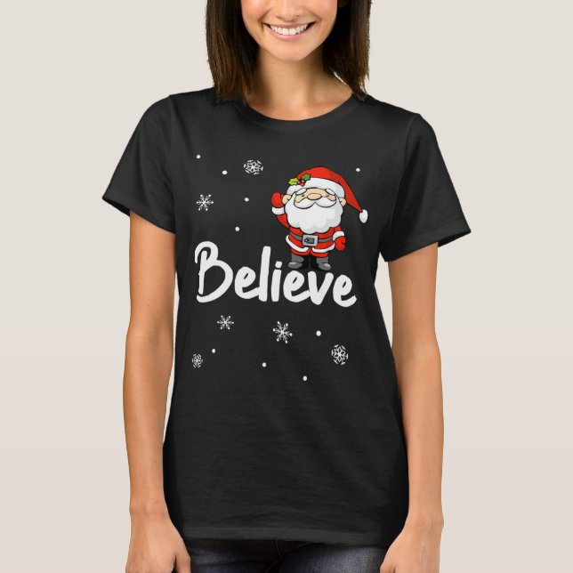 Camiseta Funny Navidades Santa Believe (Anverso)